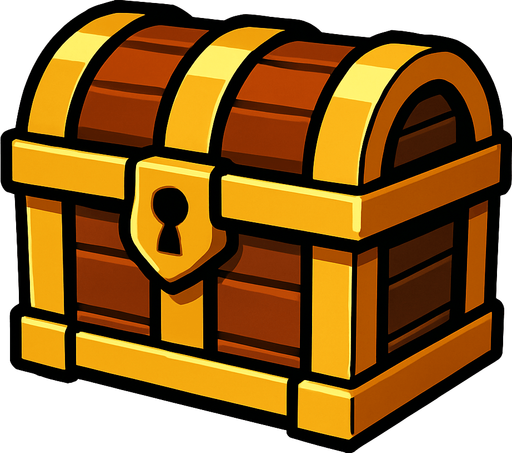 treasure chest.
In-Game asset.  2d.  High contrast.  No shadows