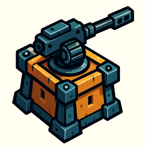 kuş bakışı silahlı kule..
In-Game asset.  2d.  High contrast.  No shadows