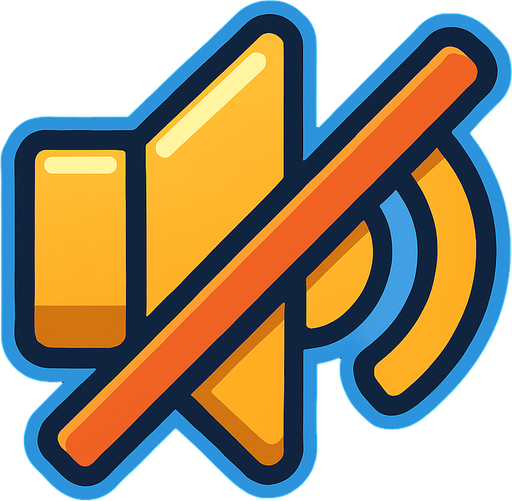 Speaker with mute symbol.
In-Game asset.  2d.  High contrast.  No shadows