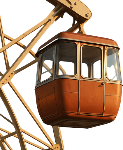 Photorealistic Ferris cabin, sideview