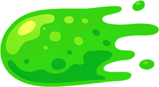 Un proyectil de slime estilo lineless.
In-Game asset.  2d.  High contrast.  No shadows