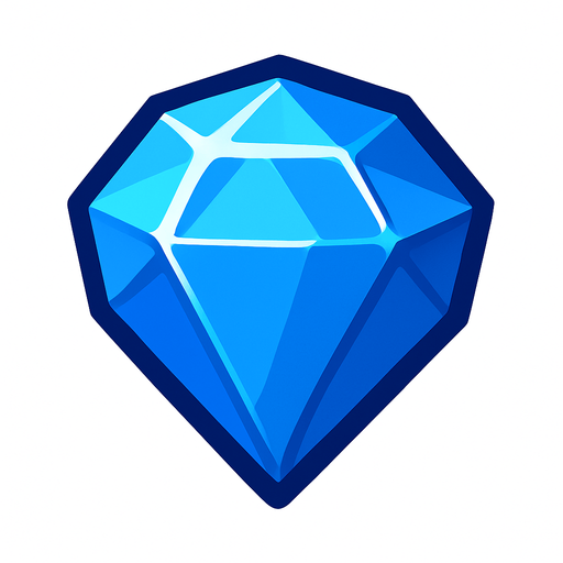 blue gem.
In-Game asset.  2d.  High contrast.  No shadows