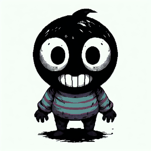 maak een horror player karakter van boven af en het moet vriendelijk zijn

Single Game Texture. In-Game asset. 2d. Blank background. High contrast. No shadows.