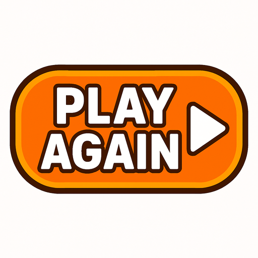 a "play again" button.
In-Game asset.  2d.  High contrast.  No shadows