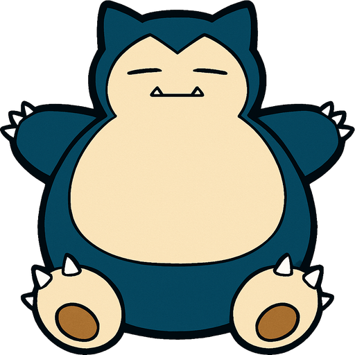Snorlax, visto desde arriba.
In-Game asset.  2d.  High contrast.  No shadows