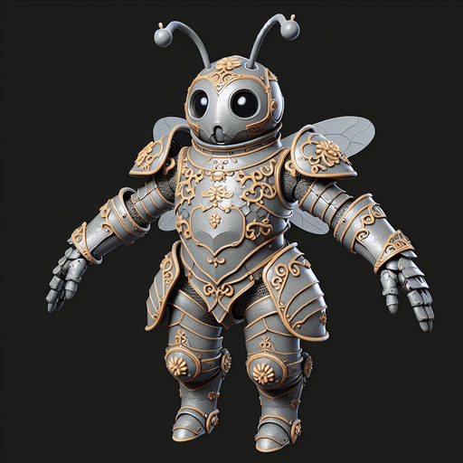 A small armour fit for honeybee.
Single Game Texture. In-Game asset. 2d. Blank background. High contrast. No shadows.