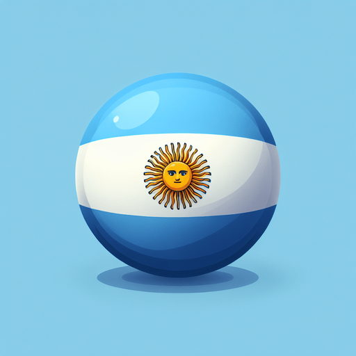 la bandera de argentina redonda.
Single Game Texture.  In-Game asset.  2d.  Blank background.  High contrast.  No shadows