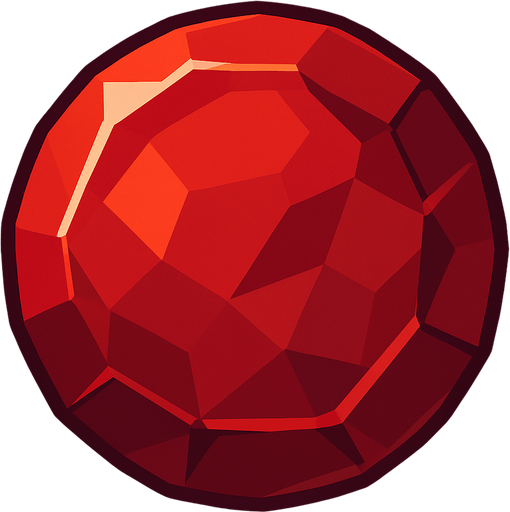 Red gem circle.
In-Game asset.  2d.  High contrast.  No shadows