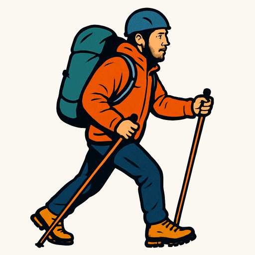 As un alpinista caminando que sea una persona real.
In-Game asset.  2d.  High contrast.  No shadows