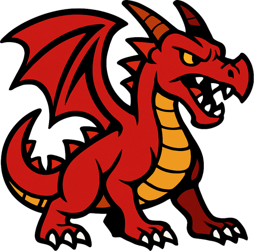 Dragon.
In-Game asset.  2d.  High contrast.  No shadows