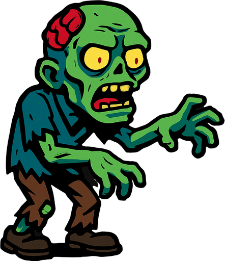 Zombie.
In-Game asset.  2d.  High contrast.  No shadows