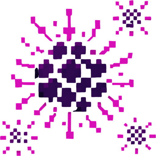 topdown view, small compact digital virus, dark purple core, clustered cell-like form, tiny spiky details, designed to appear in groups, minimal yet recognizable, fits motherboard environment.
In-Game asset.  2d.  High contrast.  No shadows