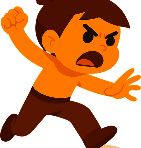 bire bir aynı çocuk taş fırlatma posizyonunda elinde taş olmasın ama