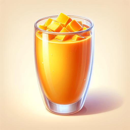 A nice glass of mango lassie.
Single Game Texture. In-Game asset. 2d. Blank background. High contrast. No shadows.