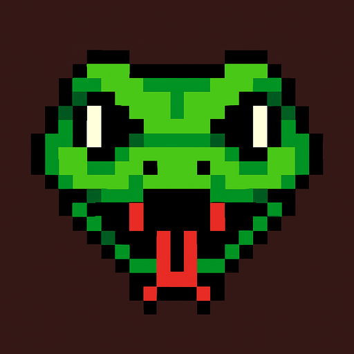 snake head 16x16.
In-Game asset.  2d.  High contrast.  No shadows