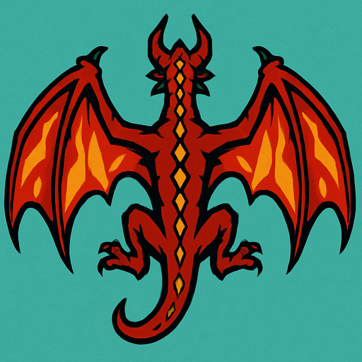 dragon from top.
In-Game asset.  2d.  High contrast.  No shadows