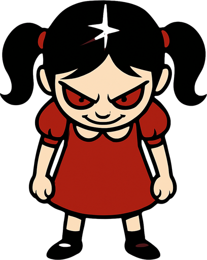 evil little girl looking down.
In-Game asset.  2d.  High contrast.  No shadows