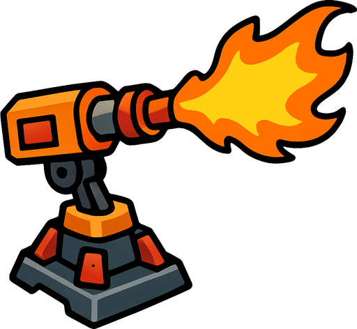 Flame thrower turret.
In-Game asset.  2d.  High contrast.  No shadows