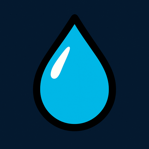 One drop of rain.
In-Game asset.  2d.  High contrast.  No shadows