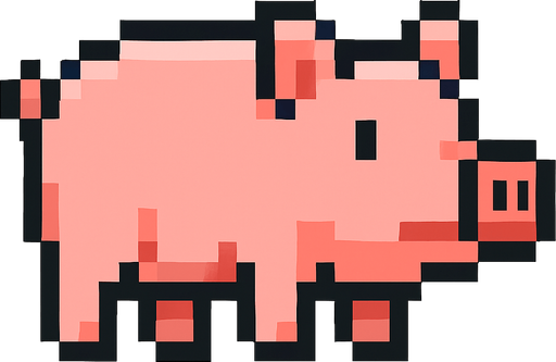 Domuz pixel.
In-Game asset.  2d.  High contrast.  No shadows