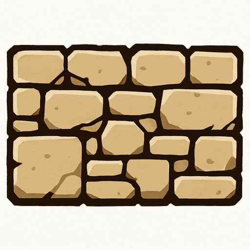 From the bird view, top of the wall.
In-Game asset.  2d.  High contrast.  No shadows