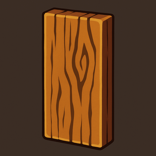 wood pole rectangular flat.
In-Game asset.  2d.  High contrast.  No shadows