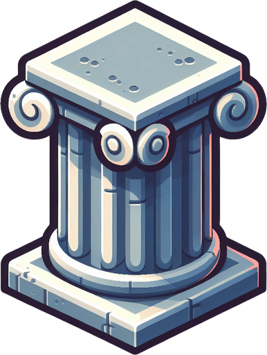 pillarbottom mg.
Single Game Texture.  In-Game asset.  2d.  Blank background.  High contrast.  No shadows