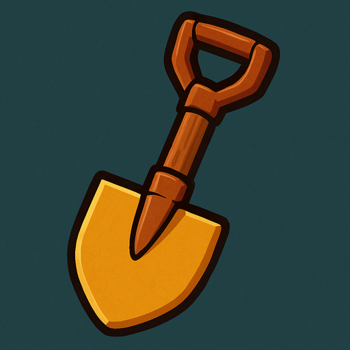 shovel.
In-Game asset.  2d.  High contrast.  No shadows