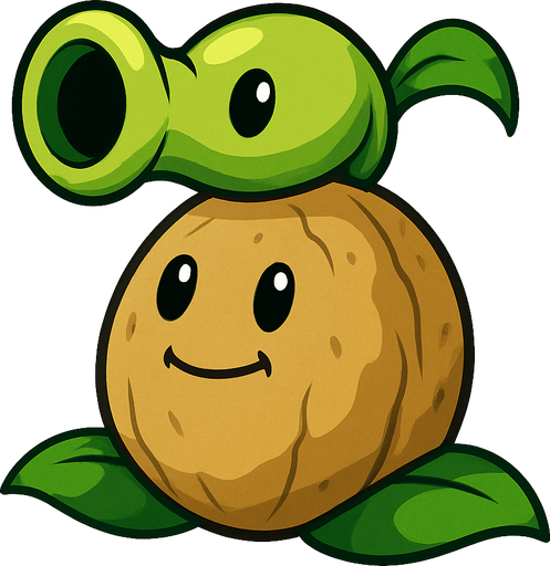 Una fusion del wallnut de plantas vs zombies con el lanza guisantes.
In-Game asset.  No shadows