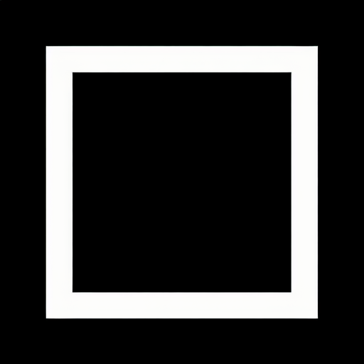 Black square with white outline.
Single Game Texture. In-Game asset. 2d. Blank background. High contrast. No shadows.