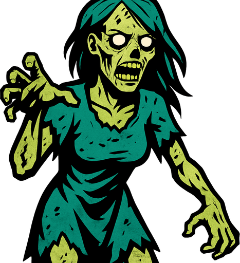 kadın zombi.
In-Game asset.  2d.  High contrast.  No shadows