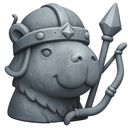 Recrealo en una escultura. Utiliza un estilo cartoon. Usas colores grises azulados. Recuerda que es un capibara usas sus rasgos y formas. Damelo sin fondo