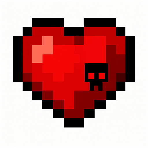 Minecraf hardcore heart.
In-Game asset.  2d.  High contrast.  No shadows