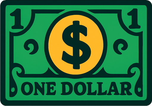 1 dolarlık para resmi olsun.
In-Game asset.  2d.  High contrast.  No shadows