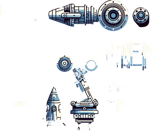 Space shooter with high weapons like missile and cannon.
Single Game Texture.  In-Game asset.  2d.  Blank background.  High contrast.  No shadows. 3d