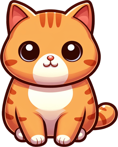 Very cute cat looking into camera. Full body cat. Cartoon art style. Ginger cat. No UI elements in the picture like popups, close buttons etc..
Single Game Texture. In-Game asset. 2d. Blank background. High contrast. No shadows.