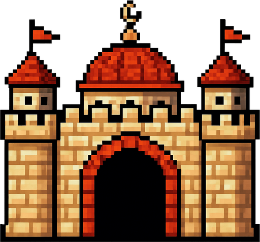 ottoman walls pixel.
In-Game asset.  2d.  High contrast.  No shadows