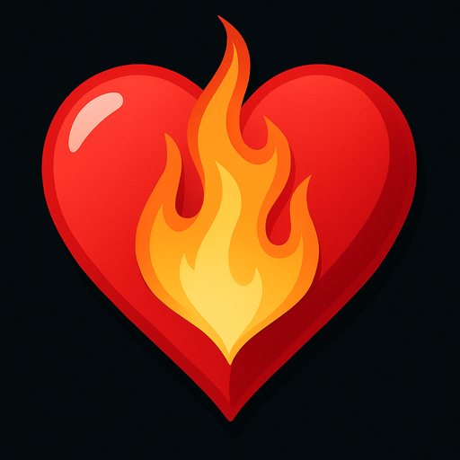 Just the heart from this picture with a flame in the cent t of it.