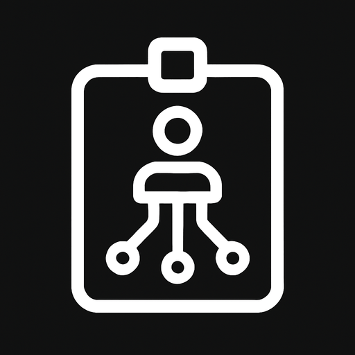 white, simple digital badge icon, clean futuristic circuit look, top-down view, 76x76 pixels, no text, no glow, flat lines only.
High contrast.  No shadows