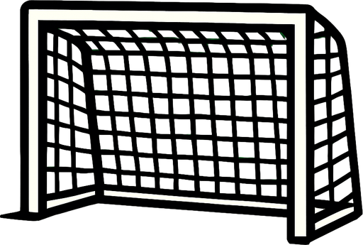 A football goal.
In-Game asset.  2d.  High contrast.  No shadows