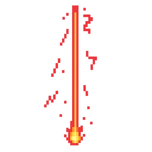 pixelart powerfull laser. No background. Transparent background. Blank background. No shadows. 2d. In-Game asset. flat