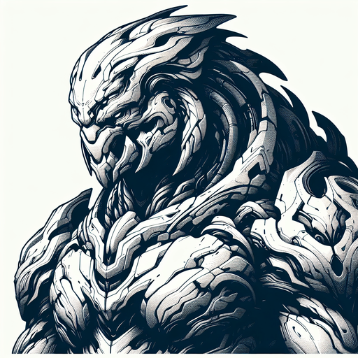 Powerful humanoid creature.
Single Game Texture. In-Game asset. 2d. Blank background. High contrast. No shadows.