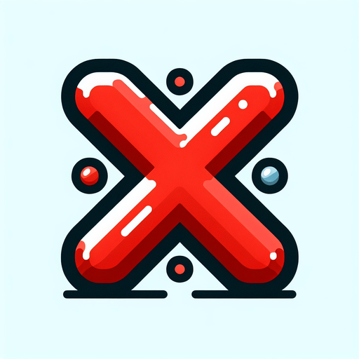 A large letter 'X' as in tic tac toe coloured red, in a similar style to the O-player image.
Single Game Texture.  In-Game asset.  2d.  Blank background.  High contrast.  No shadows. No surrounding circle nor square.