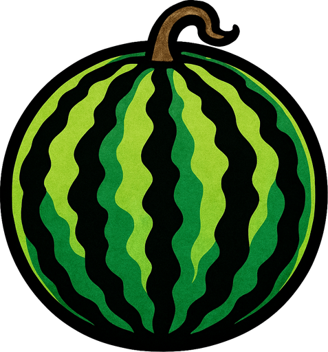 A watermelon.
In-Game asset.  2d.  High contrast.  No shadows