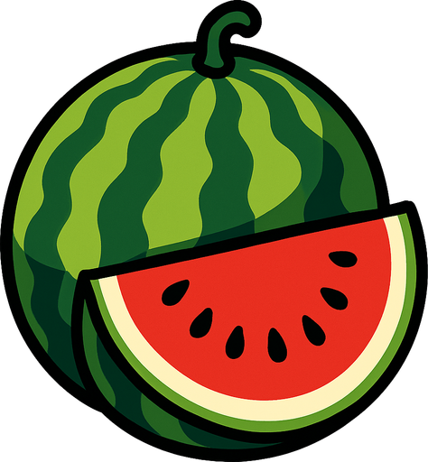 watermelon.
In-Game asset.  2d.  High contrast.  No shadows