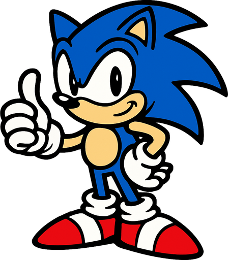 sonic.
In-Game asset.  2d.  High contrast.  No shadows
