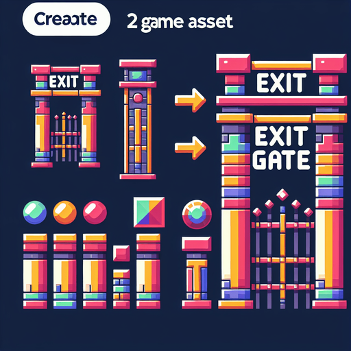 Exit Gate.
Single Game Texture.  In-Game asset.  2d.  Blank background.  High contrast.  No shadows