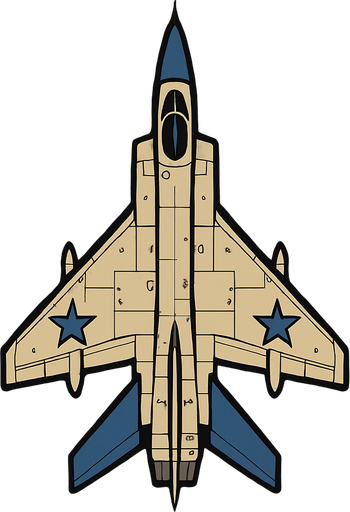 A Su-15 Flagon heavy Interceptor aircraft..
In-Game asset.  2d.  High contrast.  No shadows. Top down view