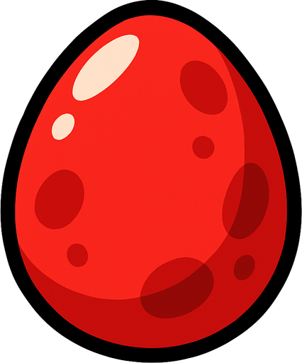 RED EGG.
In-Game asset.  2d.  High contrast.  No shadows