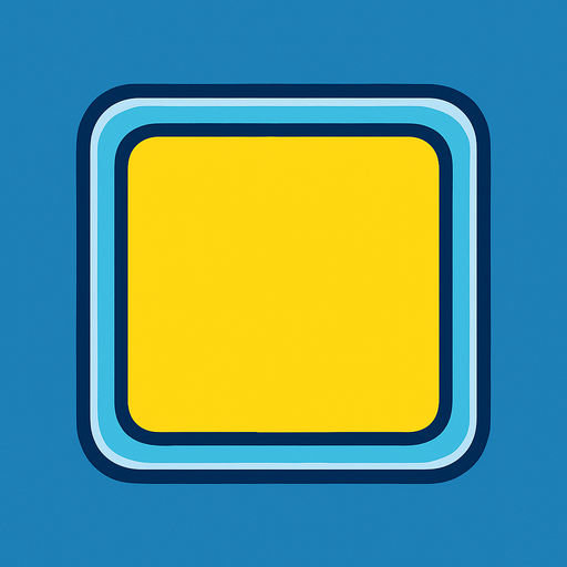 sarı dörtgen kenarkarı açık mavi.
In-Game asset.  2d.  High contrast.  No shadows